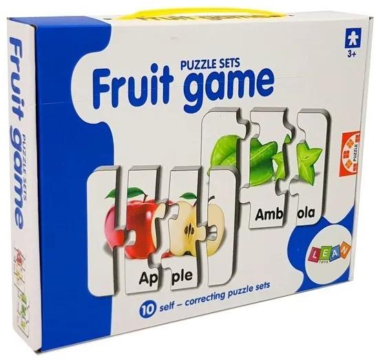 LEAN TOYS Edukačné puzzle ovocie s anglickými nápismi