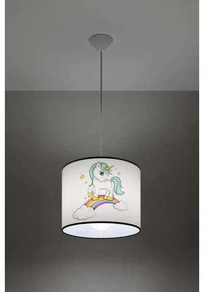 Sollux SL.1412 - Detský luster na lanku UNICORN 1xE27/15W/230V pr. 30 cm