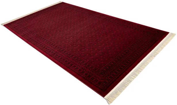 Koberec ORIENT 2958 so strapcami / rám, orientálny / klasický, bordový / čierny