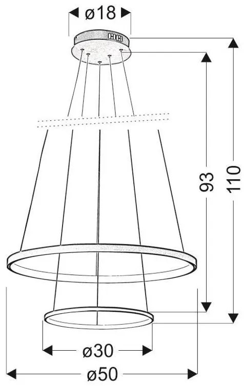 Candellux Biele závesné LED svietidlo Lune okrúhly 50cm 40W 32-64752