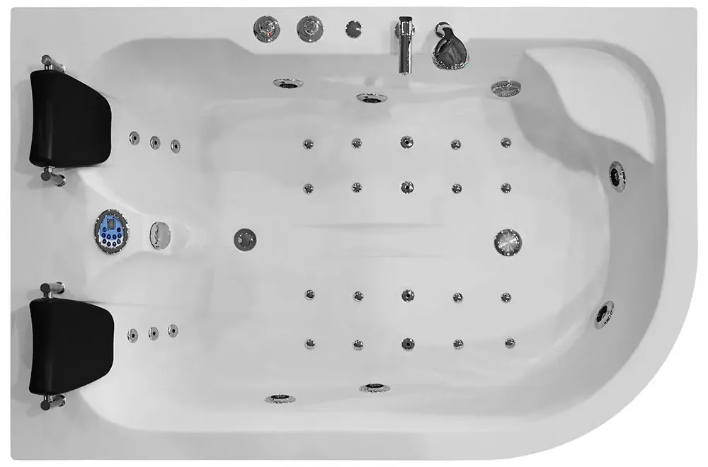 M-SPA -  Ľavá kúpeľňová vaňa SPA TURBO PLUS hydromasážou 180 x 120 x 54 cm (MSPA1631-TURBO+ -L)