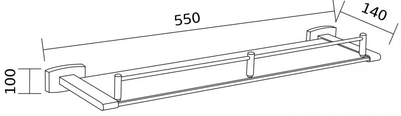 Mexen príslušenstvo, ZOJA sklenená polička, zlatá, 7019137-50