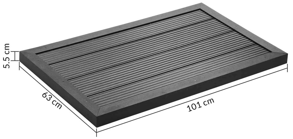 InternetovaZahrada Sprchová rohož 101x63x5,5cm - antracit