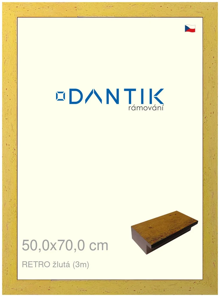 DANTIK rám na obraz 50x70 | RETRO žlutá (Plexi Čiré)