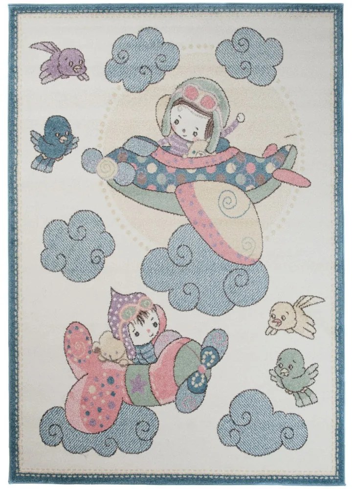 Detský kusový koberec V oblakoch modrý, Velikosti 80x150cm
