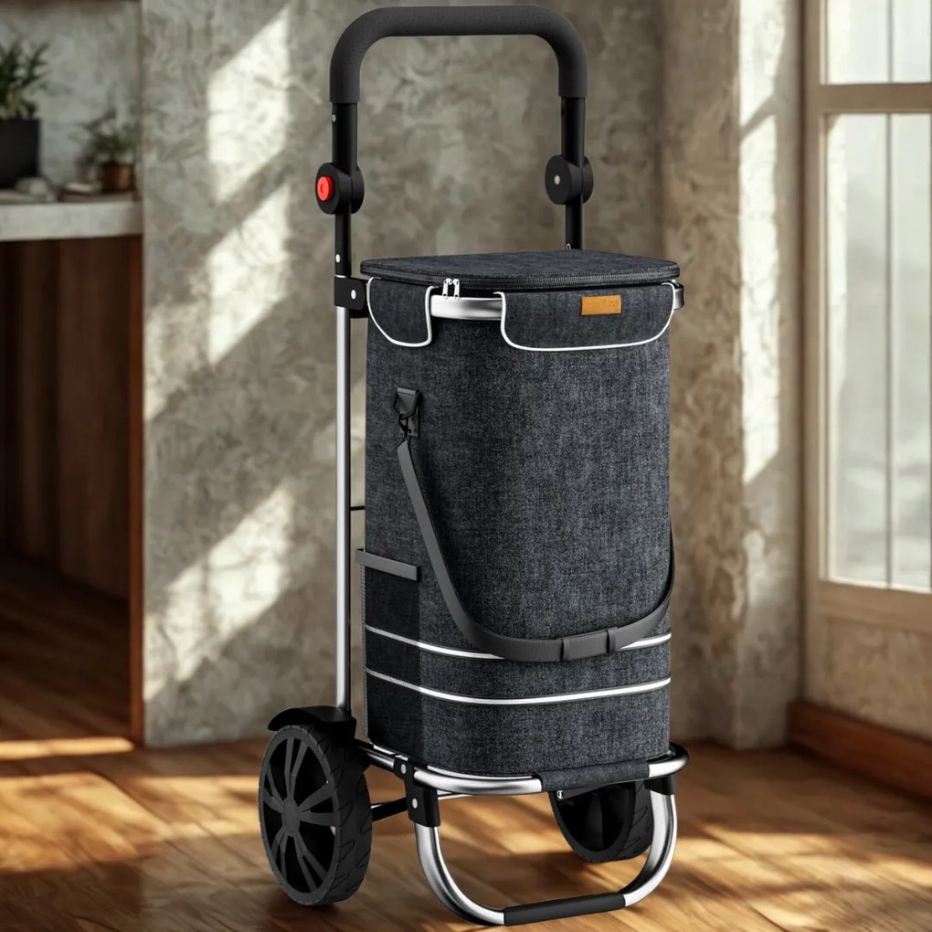 Jurhan Nákupná taška na kolieskach EASY, 50l, čierna
