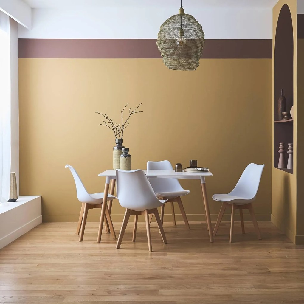 ModernHome Sada 4 jedálenských stoličiek s vankúšom, biela - ModernHome