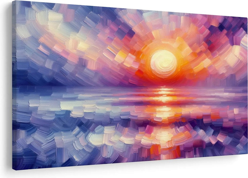 Obraz - Farebný umelecký západ slnka (90x60 cm)