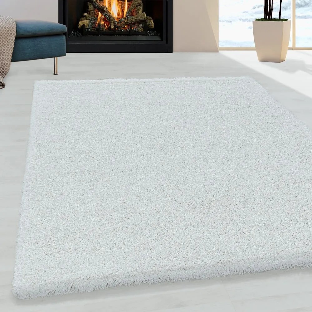 Biely koberec 60x110 cm Fluffy – Ayyildiz Carpets