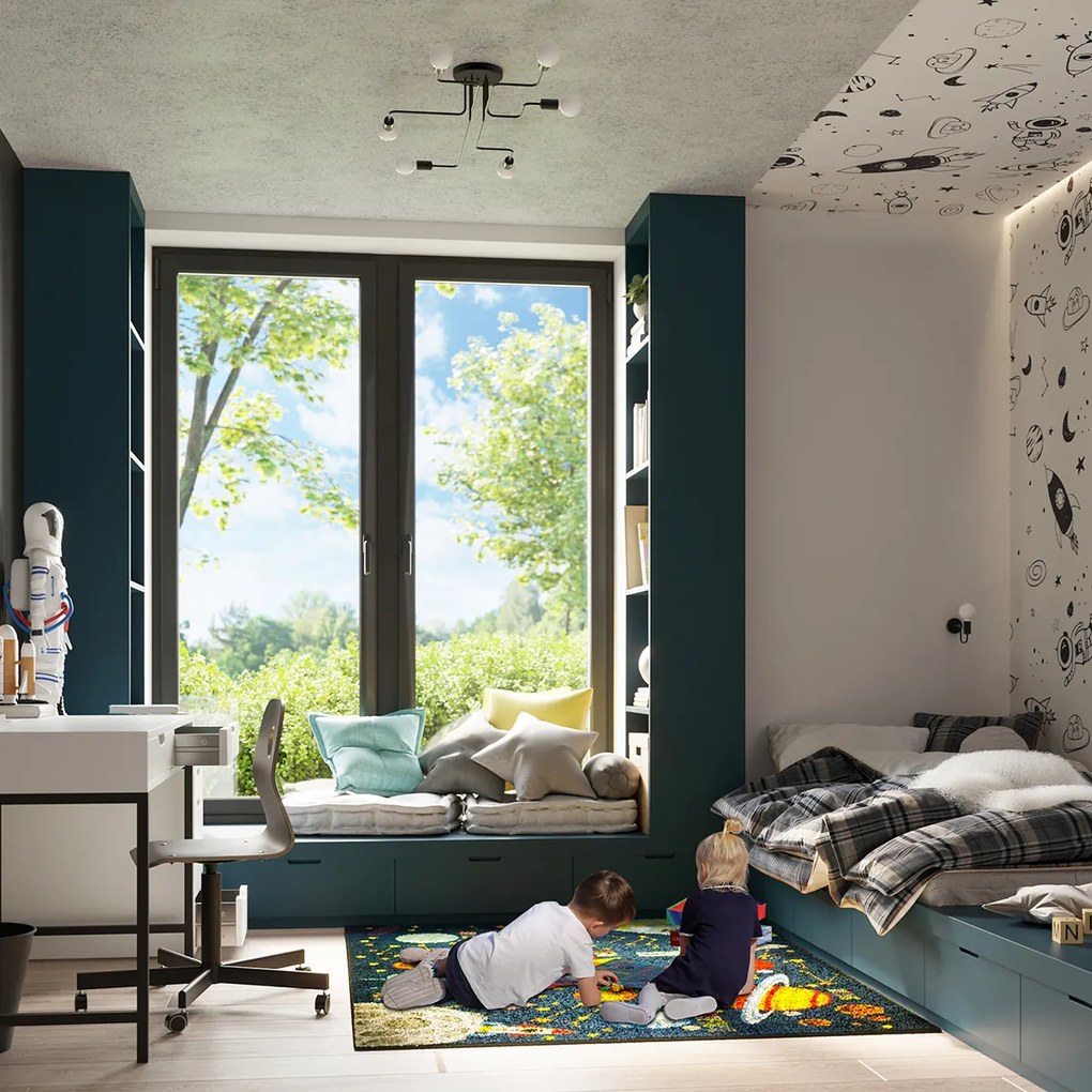 Nástenné svietidlo Vector 1, čierne telo svietidla