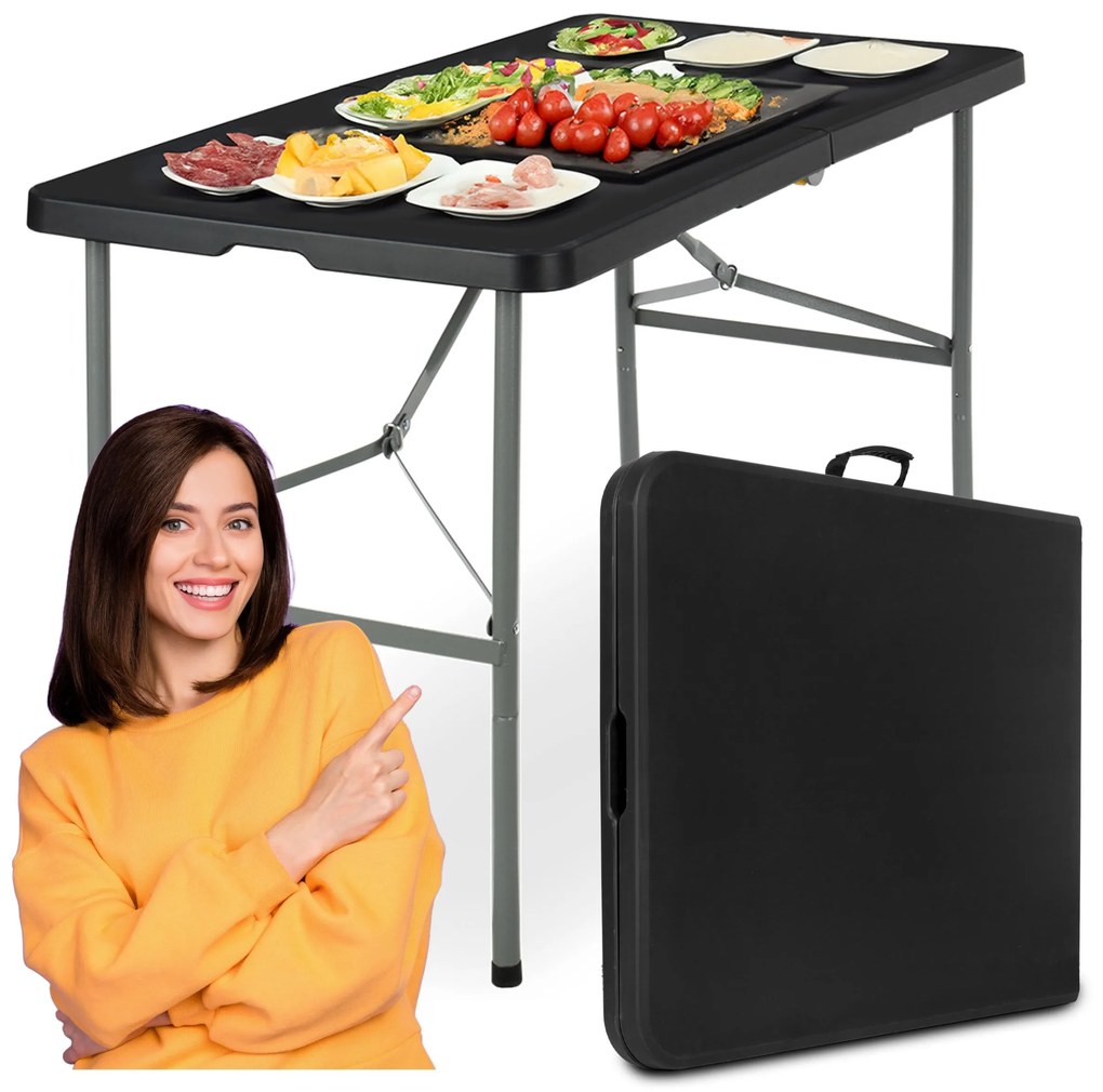 Skladací cateringový stôl JUNE 122 cm čierny