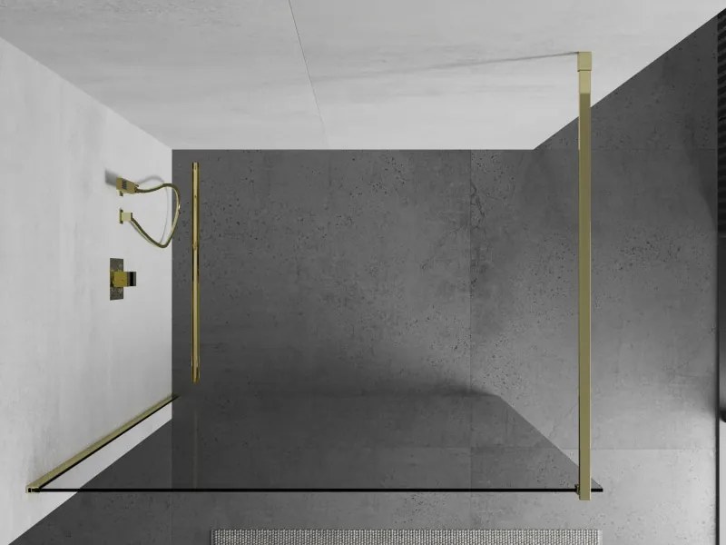 Mexen Kioto sprchová zástena 110x200 cm, 8mm sklo číre, zlatý profil, 800-110-101-50-00