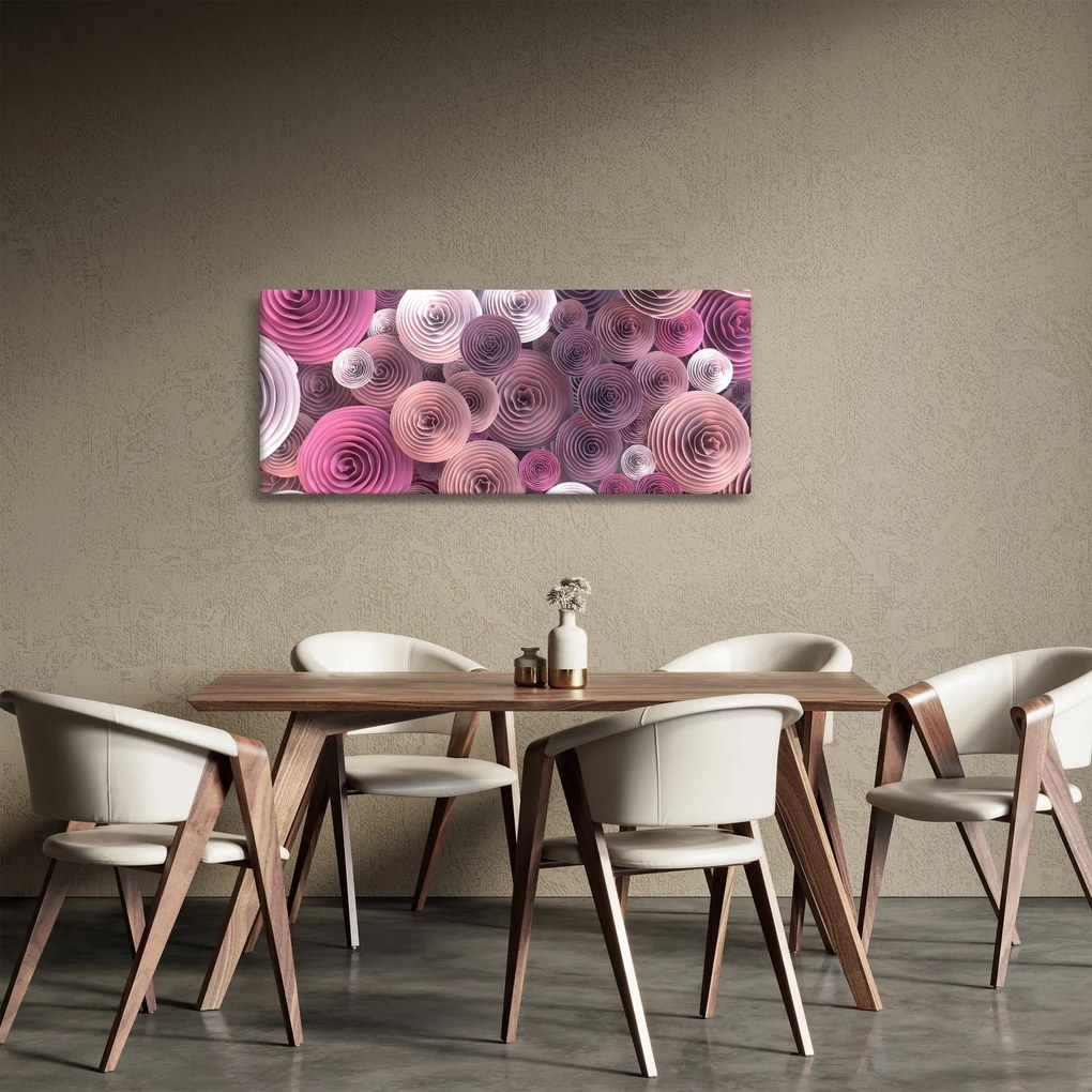 Abstraktný obraz kvetov ruží (120x50 cm)