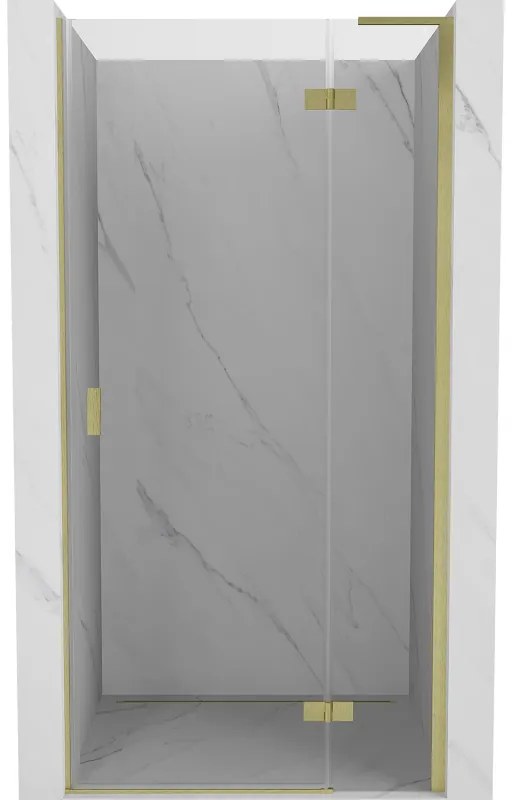 Mexen Mist-H L, 1-krídlové sprchové dvere pravé 95 cm, číre sklo, zlatý matný profil, 8A5L-095-000-55-00-P