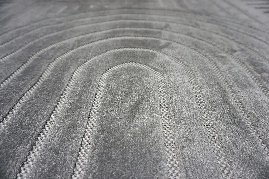 BE Koberec Kolekcia Zen Garden 2405  GREY – biely obdĺžnikový Rozmer: 60x100 cm