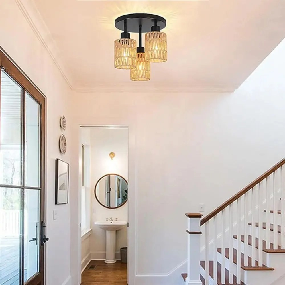 Toolight Toolight, stropné svietidlo 3xE27, APP1624-3C, hnedá-čierna, OSW-04127