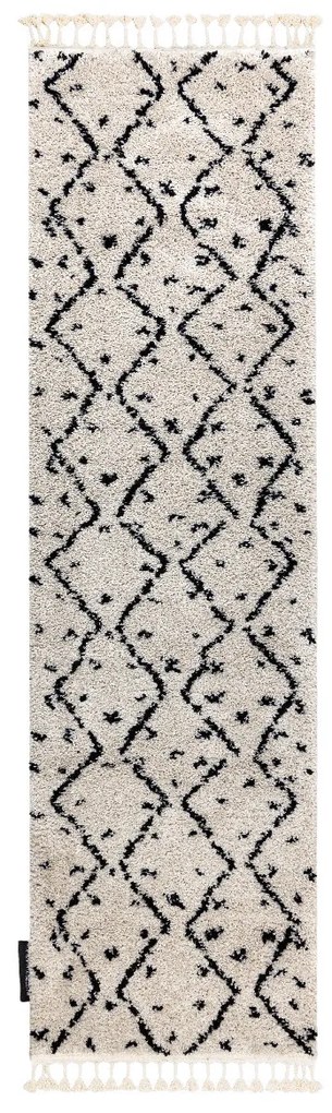 Dywany Łuszczów, Koberec behúň Berber Tetuan B751 cream, 70x200, biela, obývacia izba