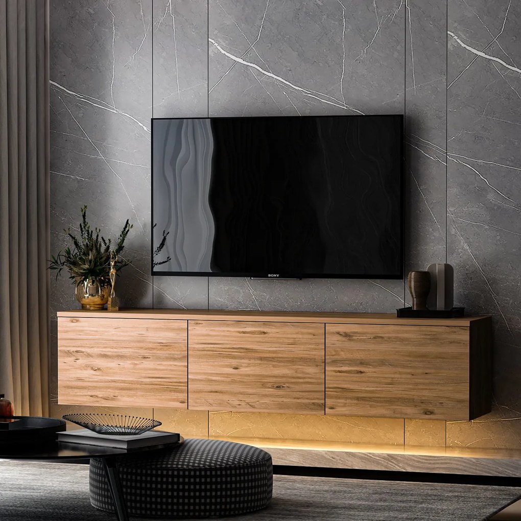 TV stolík Neon Illuminated Atlantic Pine