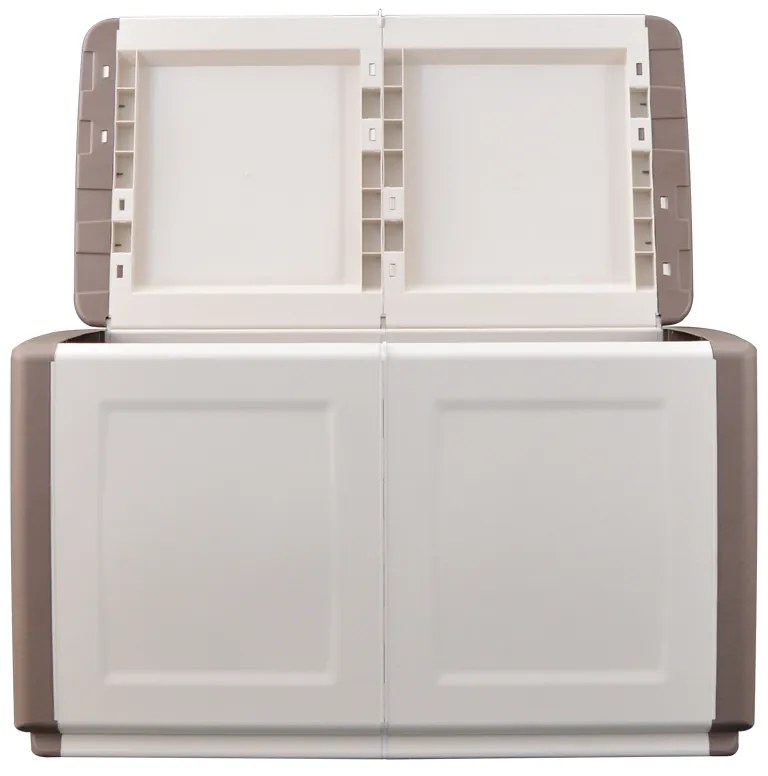 Plastový odkladací box s vekom, 960x570x530 mm, béžový