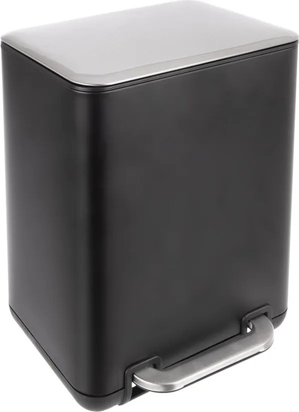Čierny pedálový odpadkový kôš z nehrdzavejúcej ocele 6 l Black – Orion