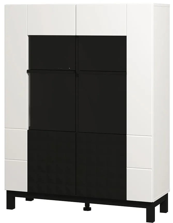 Vitrína Sarthe 2k Biela/Čierna 11013674