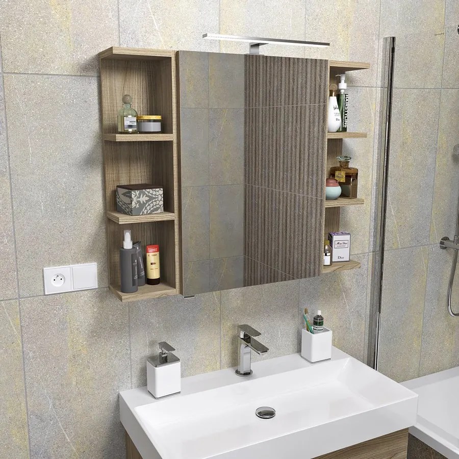 Sapho Sapho, RIWA galérka s LED osvetlením, 60x70x17cm, dub Alabama, RIW060-0022