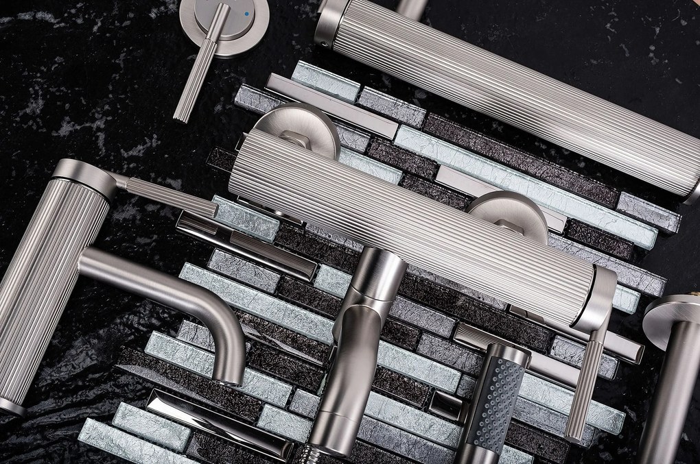 Rea Argon, vaňová batéria s ručnou sprchovou súpravou, brúsená oceľ, REA-B6452