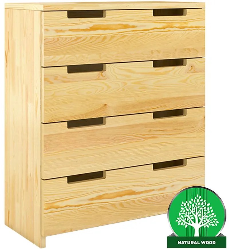 Komoda drevená  borovica 4s Skandica Spectrum Prirodzené