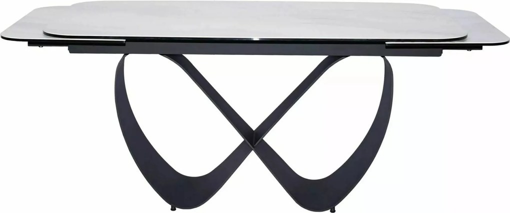 Rozkladací jedálenský stôl Infinity 160/240 cm biely mramor/čierny