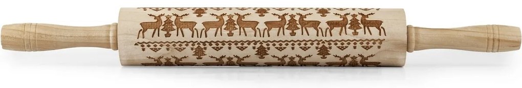 Toro Drevený valček s dekorom Sob, 38 cm