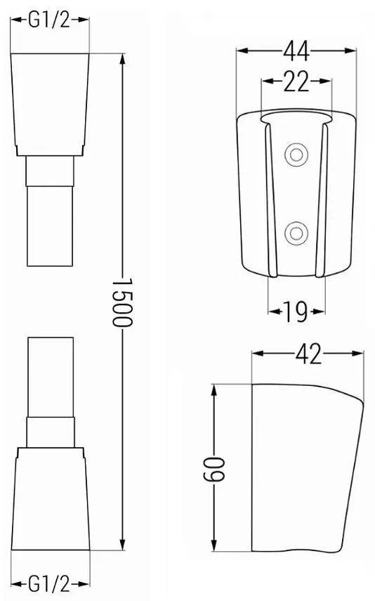 Mexen príslušenstvo - 1-bodový ručný sprchový set R-75, chróm / biela, 785756052-02