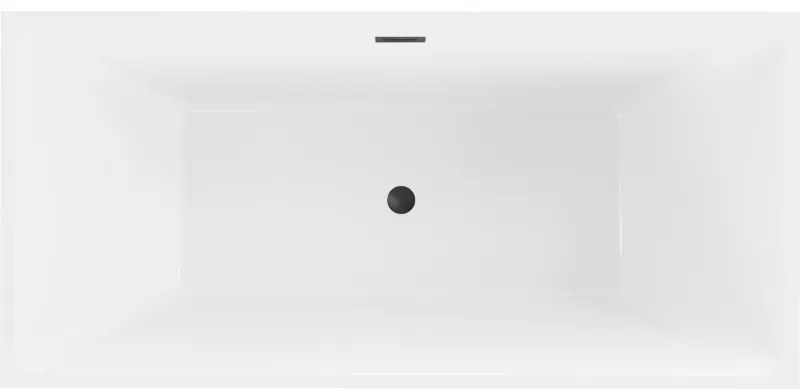 Mexen Nita, voľne stojaca vaňa 170 x 80 cm, biela, čierny matný prepad, 52091708000-70