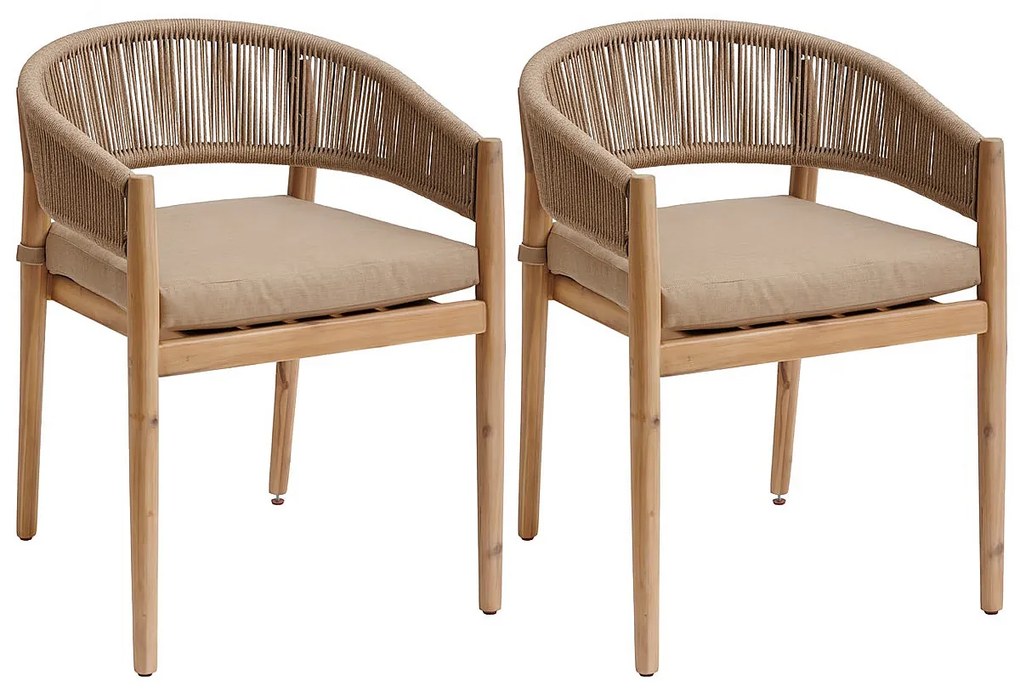 DEOKORK Luxusné jedálenské kreslo z akácie NAUTICA (natural)