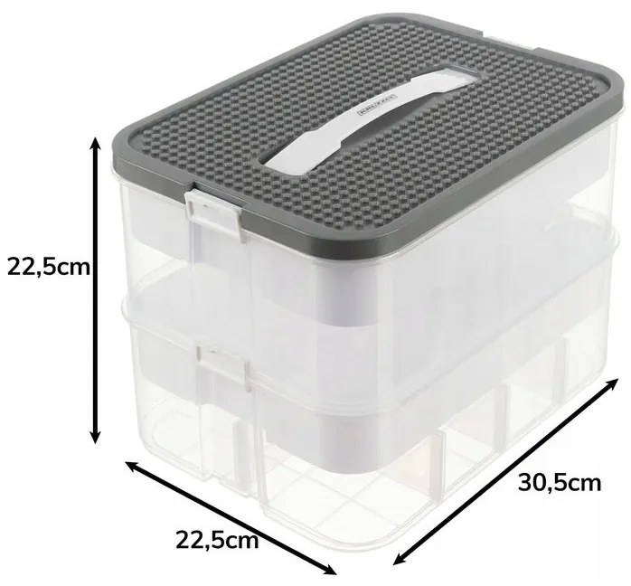 Kruzzel 25756 Úložný box na stavebnice, 15 l, 2 poschodia