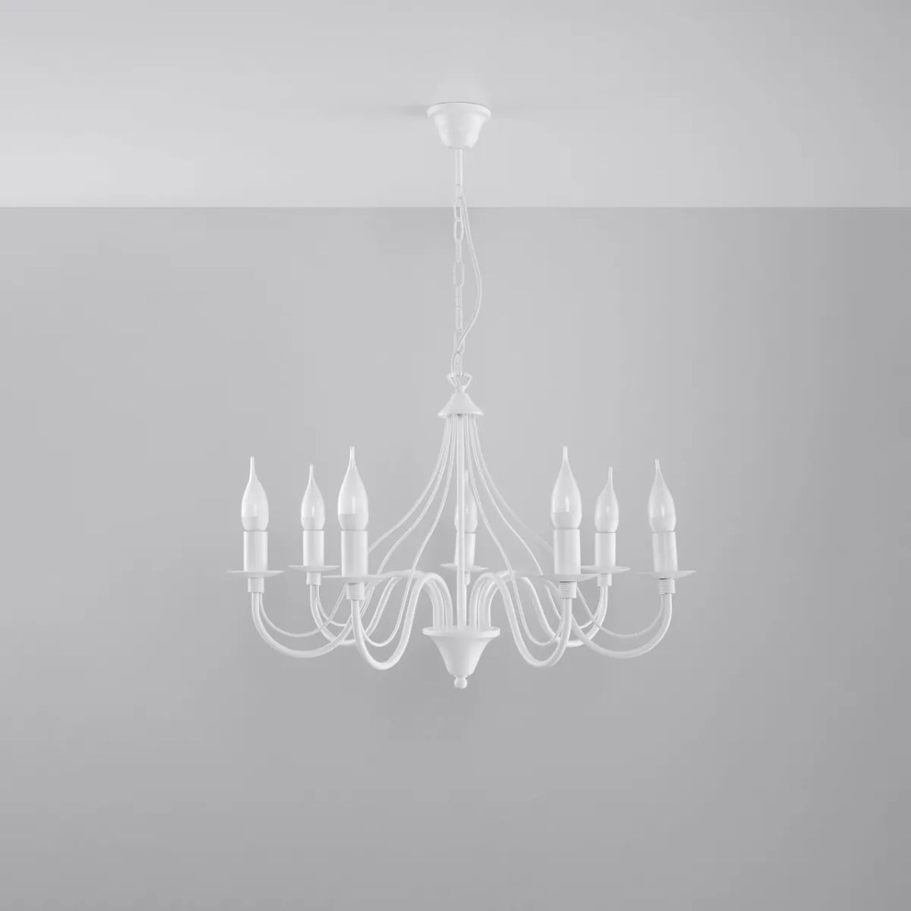 Luster Minerwa 7, biele telo svietidla