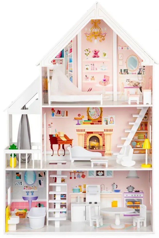 Drevený domček pre bábiky Ecotoys Powder Residence