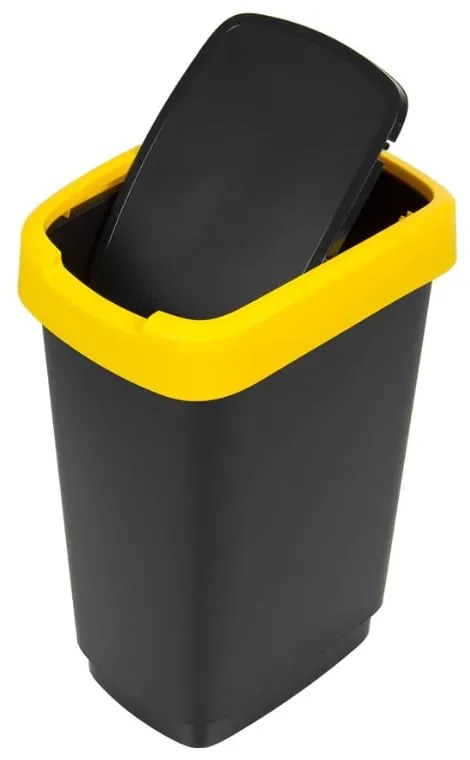 Čierne odpadkové koše v súprave 3 ks na triedený odpad z recyklovaného plastu 25 l Twist – Rotho