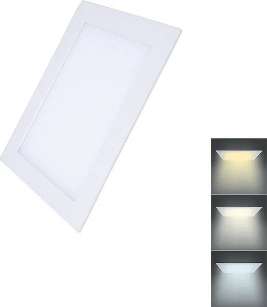 LED mini panel CCT, podhľadový, 6W, 450lm, 3000K, 4000K, 6000K, štvorcový