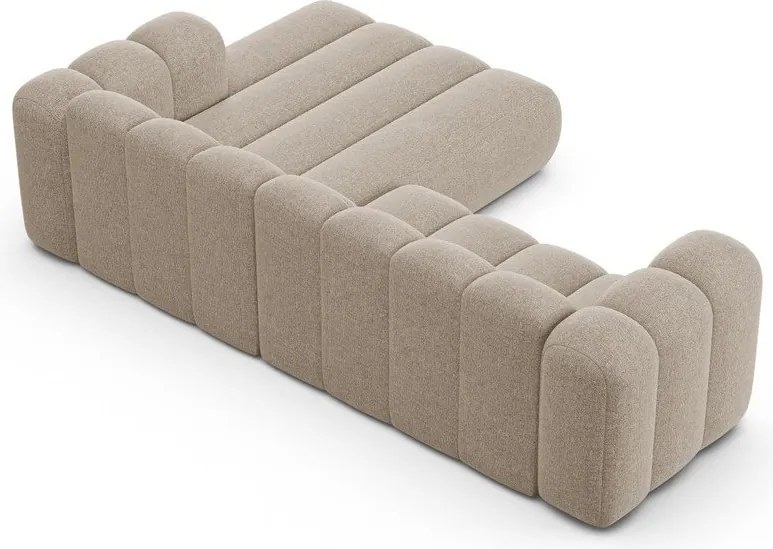 Béžová ženilková rohová pohovka (pravý roh/s leňoškou) Lupine – Micadoni