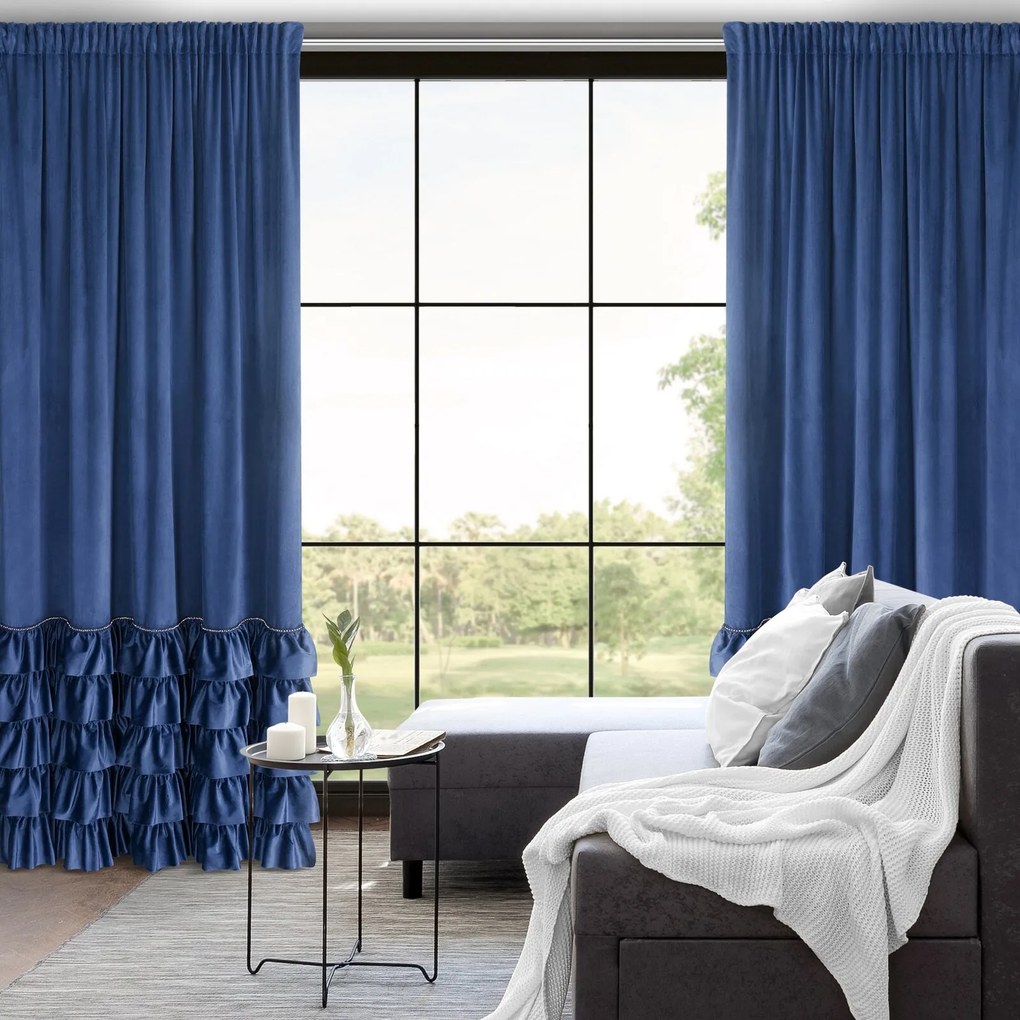 ZATEMŇOVACÍ ZÁVES NA PÁSKE CARLI 140X250 CM TMAVOMODRÁ