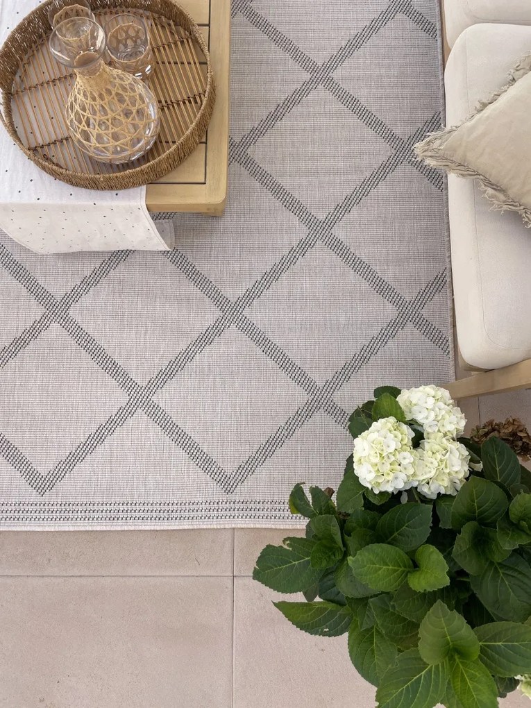 Kusový koberec Twin Supreme 103760 Grey / Cream – na von aj na doma, 120x170, šedá, chodba / predsieň, Hanse Home