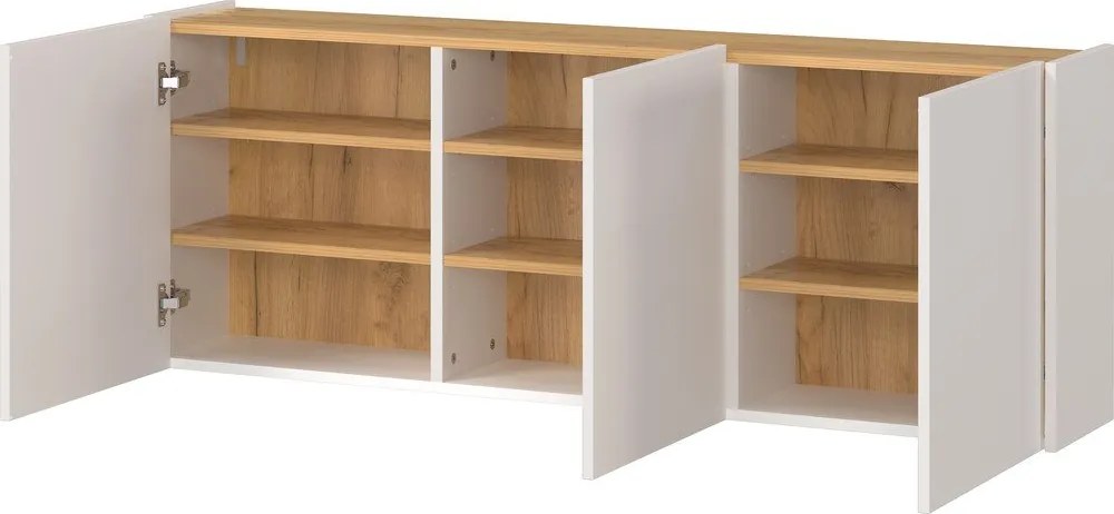 Krémová závesná skrinka v dekore duba 138x52x25 cm Libbiano – Germania