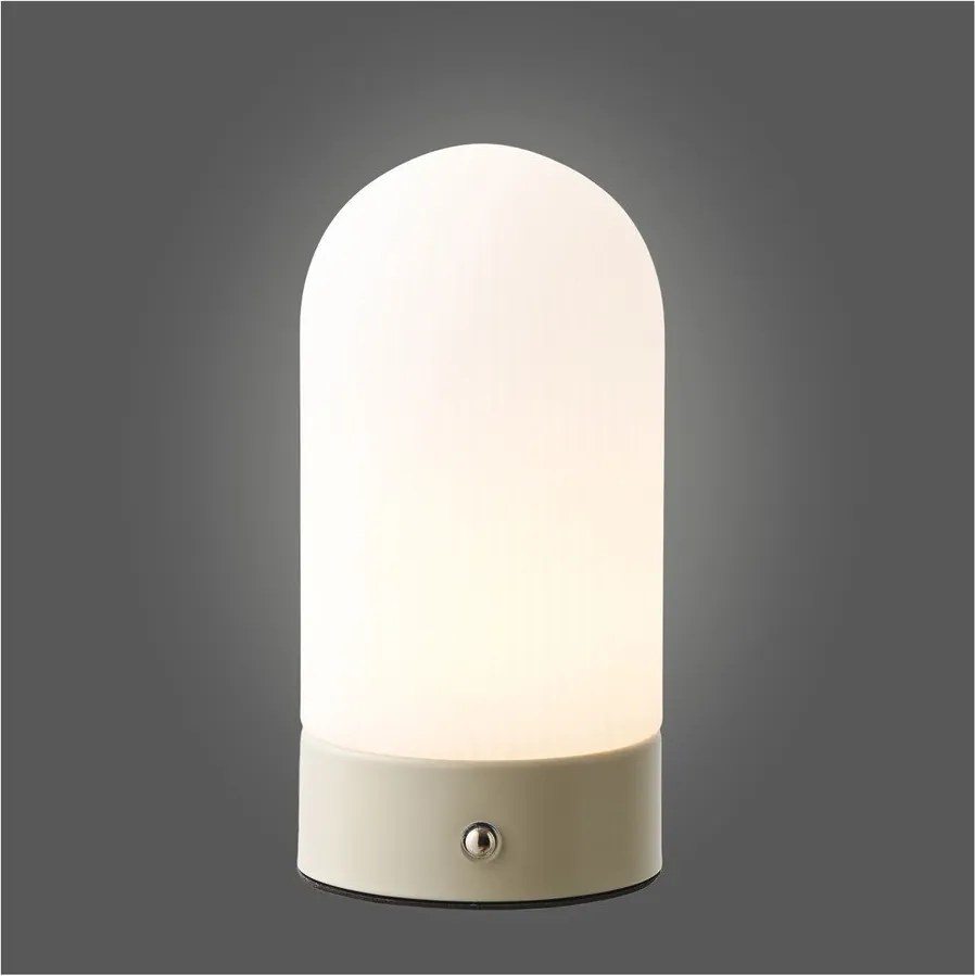 Biela/taupe kovová stolová lampa s plastovým tienidlom (výška 18 cm) Ashford – House Nordic