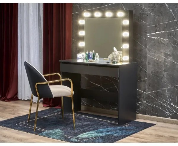 Toaletný stolík AMORIO čierny