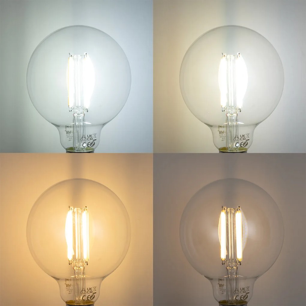 Inteligentná stmievateľná LED žiarovka E27 G95 číra 7W 806 lm 2700-6500K Zigbee