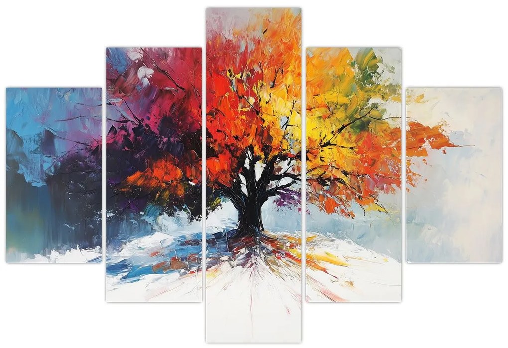 Obraz - Pestrofarebný strom (150x105 cm)