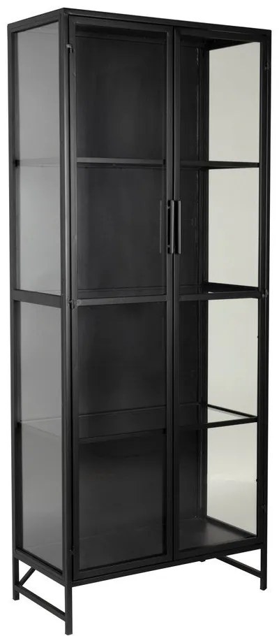 Čierna kovová vitrína 70x170x35 cm Rob – White Label