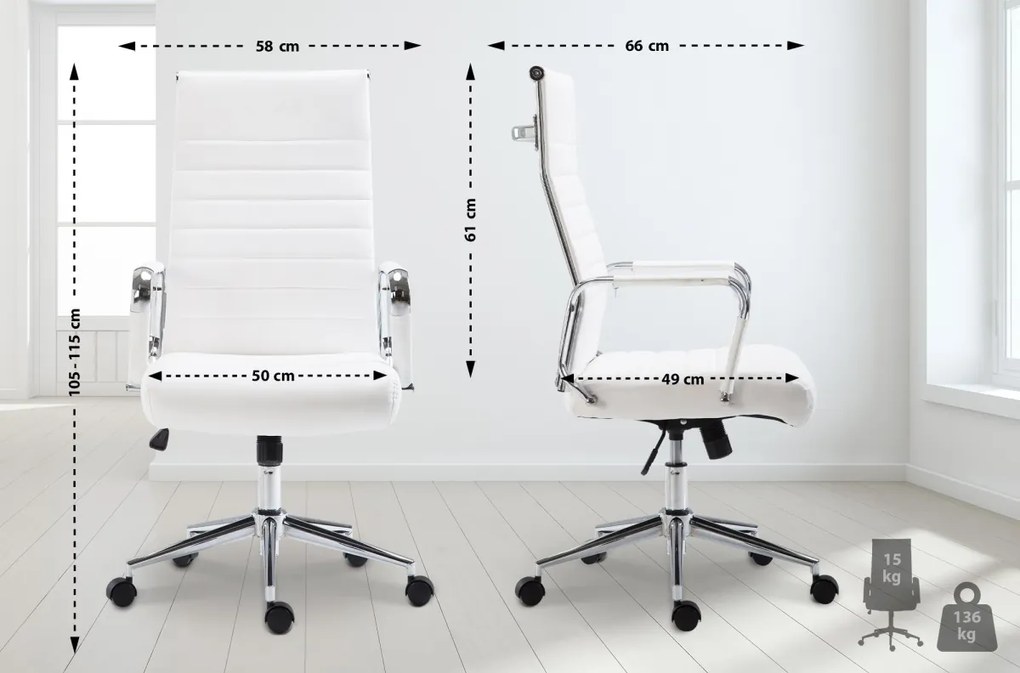 Design-Shop Kancelárska stolička Kolumbus - Biela