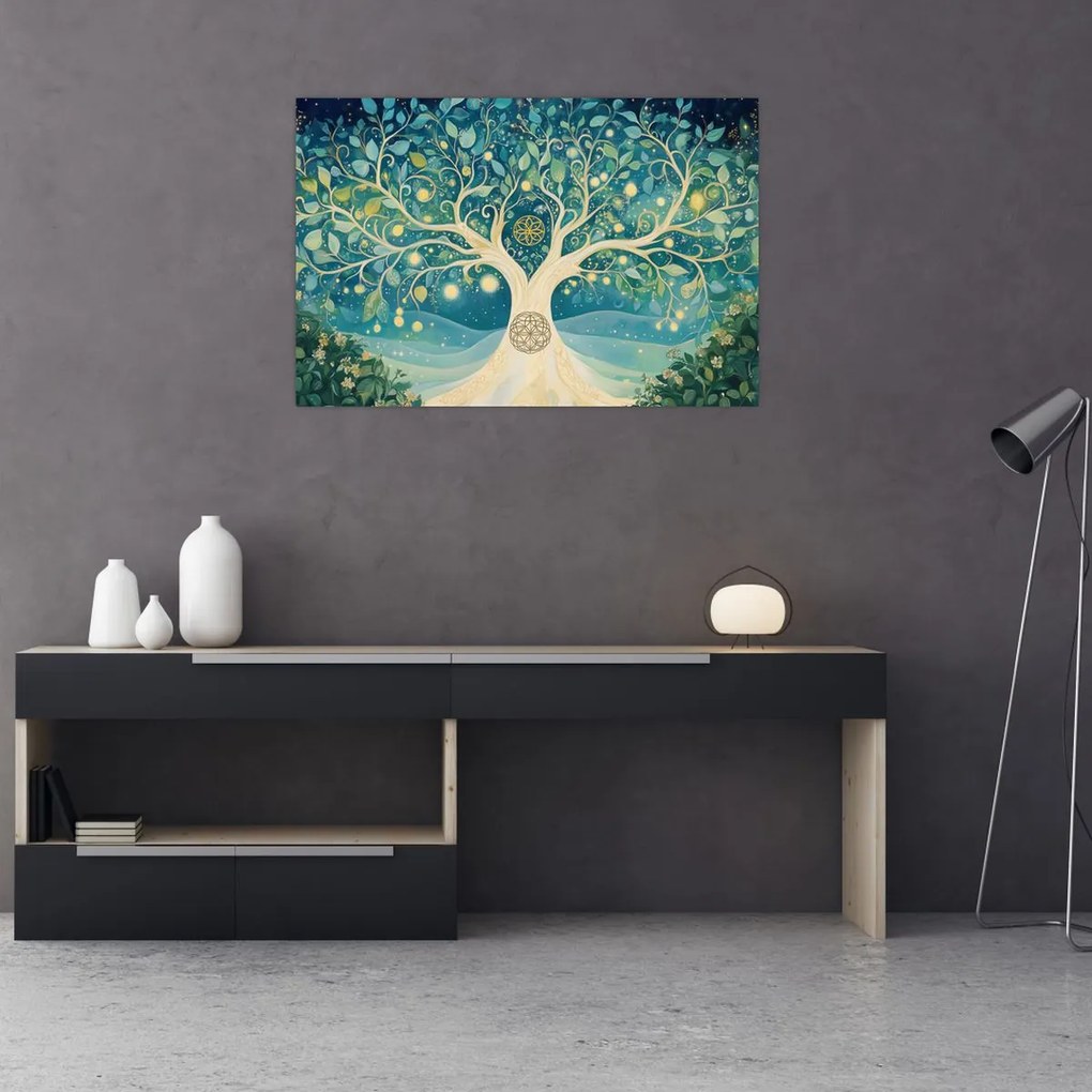 Obraz – Magický strom so špirálami (90x60 cm)