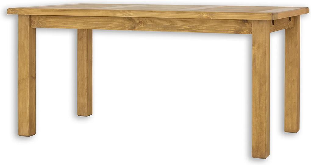 WOSK Drevený jedálenský stôl MES13 - 140 x 80 cm Farba nábytku:: K03 - Biela Patina, Farba dosky:: K01 - Svetlý vosk